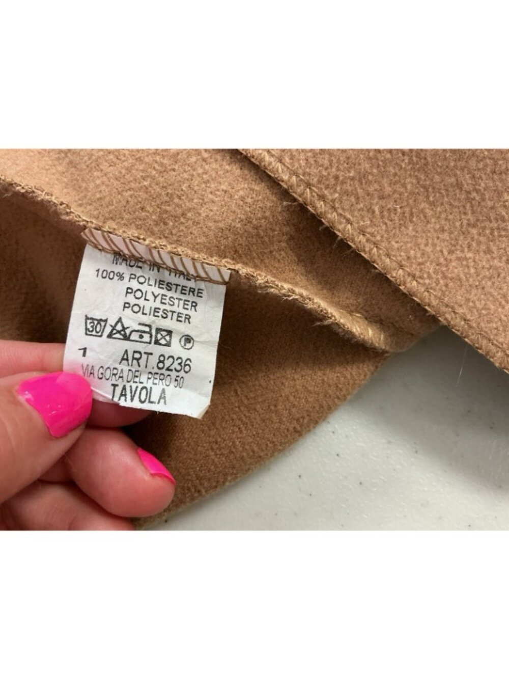 Long Wool Camel Coat Belted Made in Italy Womens Medium - Picture 6 of 8